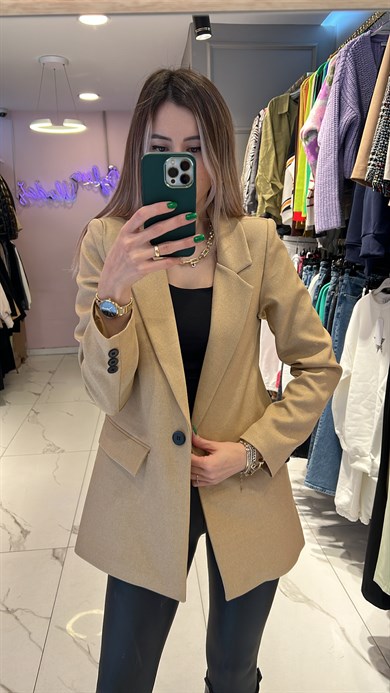 Camel Blazer Ceket