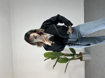 Çapraz Fermuarlı Siyah Bomber Ceket