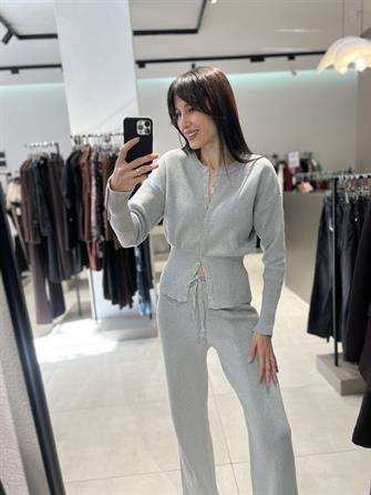 Çıt Çıt Detay Triko Takım GRİ