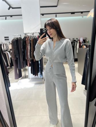 Çıt Çıt Detay Triko Takım GRİ