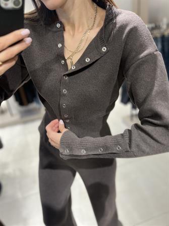 Çıt Çıt Detay Triko Takım KAHVE