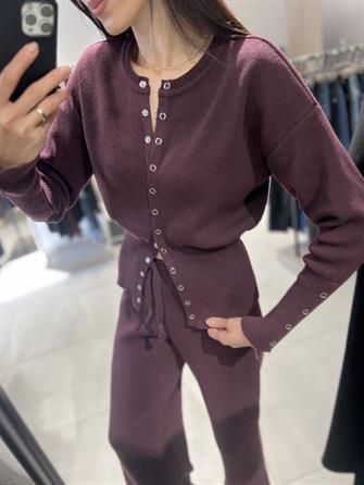 Çıt Çıt Detay Triko Takım MÜRDÜM