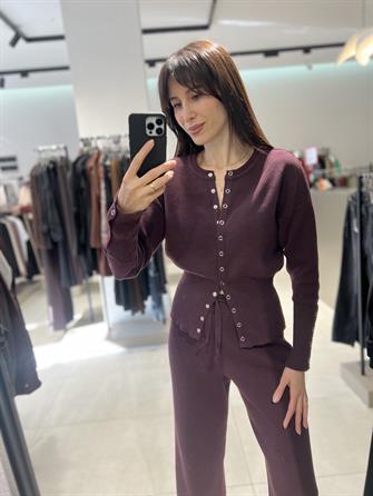 Çıt Çıt Detay Triko Takım MÜRDÜM