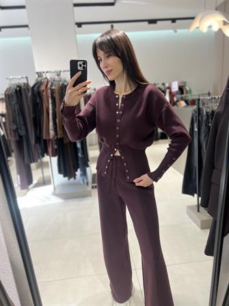 Çıt Çıt Detay Triko Takım MÜRDÜM