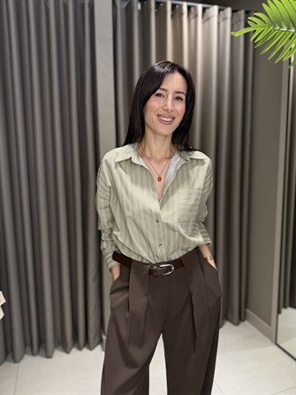 ÇİZGİLİ GÖMLEK YEŞİL