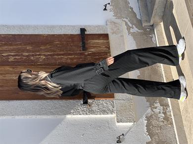 Çizgili Trenç Takım