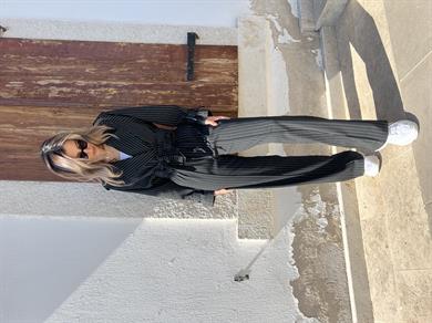 Çizgili Trenç Takım