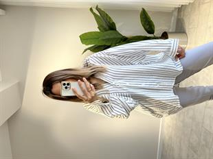 Çzigili Owersize Gömlek 