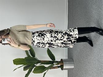 Desenli Saten Midi Boy Etek