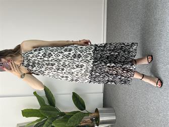 Desenli Şifon Midi Boy Elbise