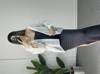 Dilvin Antrasit Straplez Yırtmaçlı Elbise