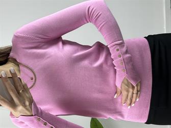 Dilvin Bisiklet Yaka Kol Ortası Droplu Kazak