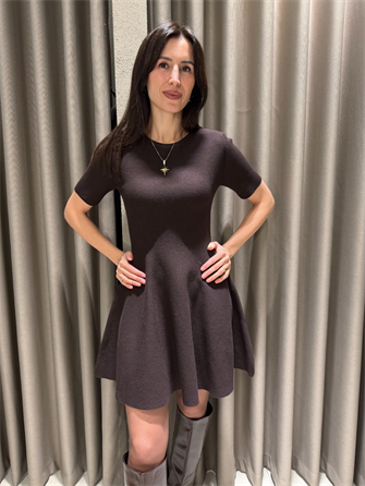 DİLVİN ÇELİK TRİKO ÇAN ELBİSE KAHVE