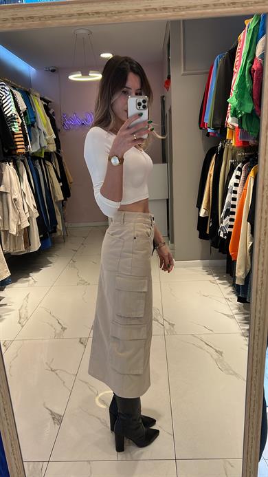 Dilvin Kargo Yırtmaçlı Etek