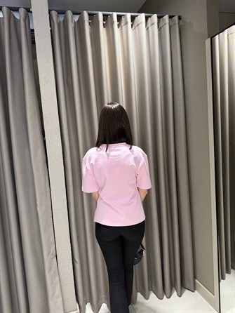 DİLVİN Beli Tokalı Premium Tshırt PEMBE