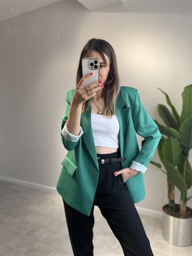 Dilvin Kemerli Yüksek Bel Kumaş Pantolon