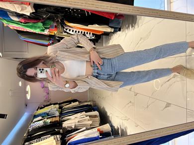 Dilvin Kesik Paça Boyfriend Jean