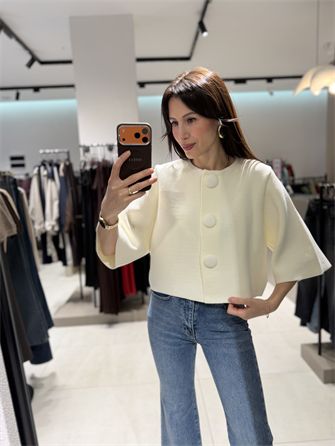 DİLVİN KISA KOLLU ÇELİK TRİKO HIRKA EKRU