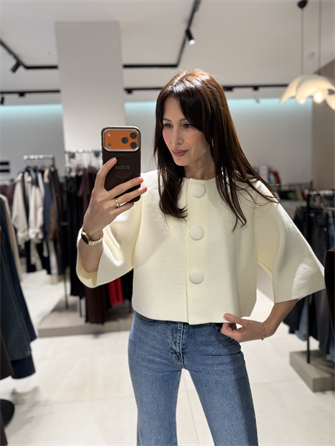 DİLVİN KISA KOLLU ÇELİK TRİKO HIRKA EKRU