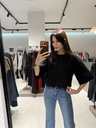 DİLVİN KISA KOLLU ÇELİK TRİKO HIRKA SİYAH