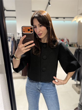 DİLVİN KISA KOLLU ÇELİK TRİKO HIRKA SİYAH