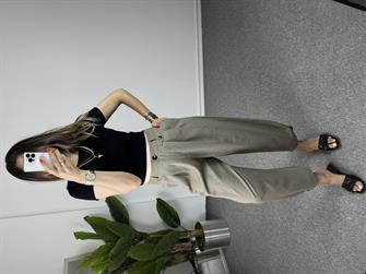 Dilvin Kısa Kollu Siyah Crop