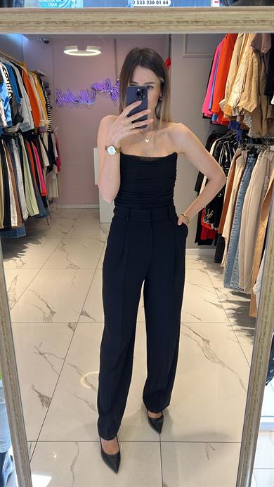 Dilvin Yüksek Bel Kumaş Palazzo Pantolon 