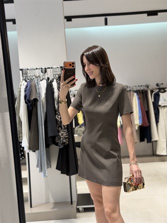 DİLVİN Mini Elbise HAKİ