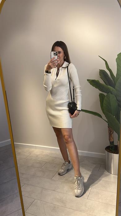 Dilvin Polo Yaka Triko Elbise