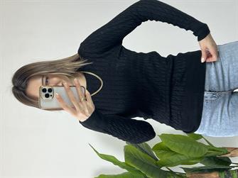 Dilvin Saç Örgü Siyah Kazak