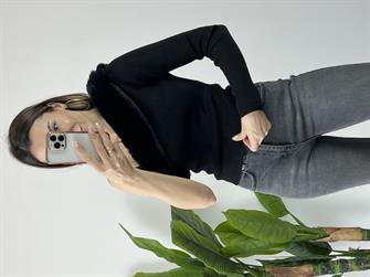 Dilvin tek omuz siyah bluz