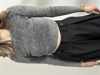 Dilvin Yıkamalı Crop Bluz