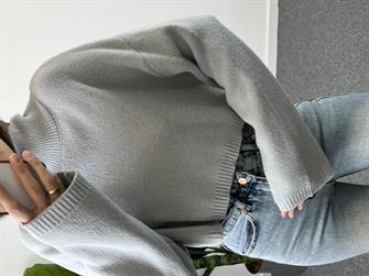 Dilvin Yumoş Dokulu Gri Kazak