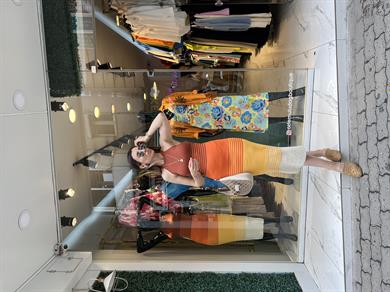 Dlv Çelik Triko Çizgili Elbise