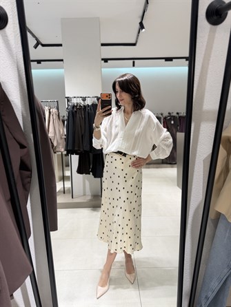 Dokulu Transparan Gömlek BEYAZ