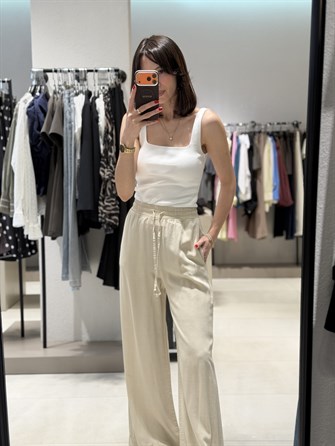 Dubble Paça Tensel Pantolon TAŞ