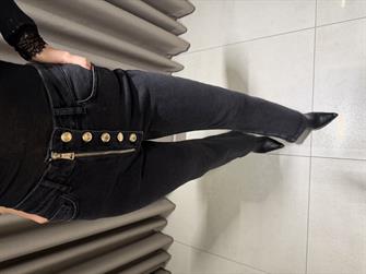 Düğme Detay İspanyol Jean FÜME