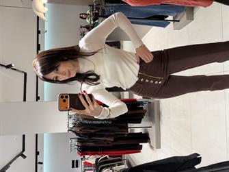 DÜĞME DETAY İSPANYOL JEAN KAHVE