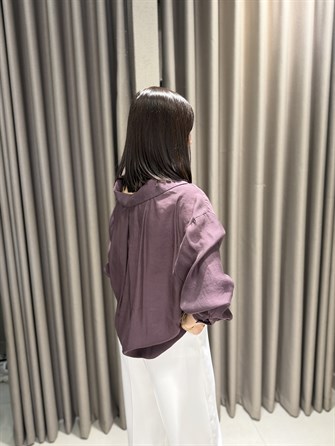 Düşük Omuz Tensel Gömlek MÜRDÜM