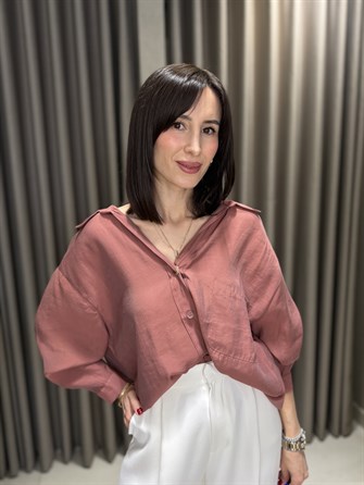 Düşük Omuz Tensel Gömlek TARÇIN