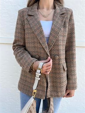 Etnik Desen Blazer Ceket