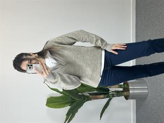 Fermuarlı Vizon Havlu Doku Kazak