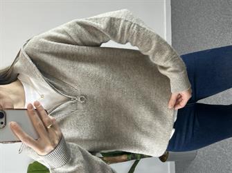 Fermuarlı Vizon Havlu Doku Kazak