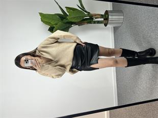 Fermuarlı Yün Camel Kazak