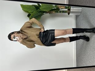 Fermuarlı Yün Kahve Kazak