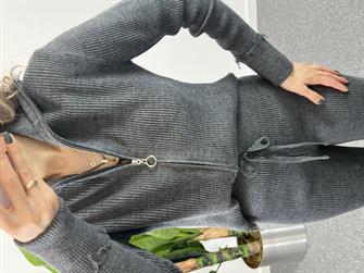 Fitilli Triko Antrasit Takım 