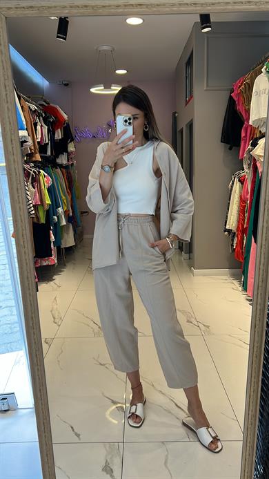 Flw Keten Şalvar Takım 