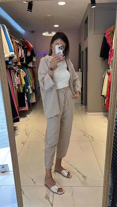 Flw Keten Şalvar Takım 