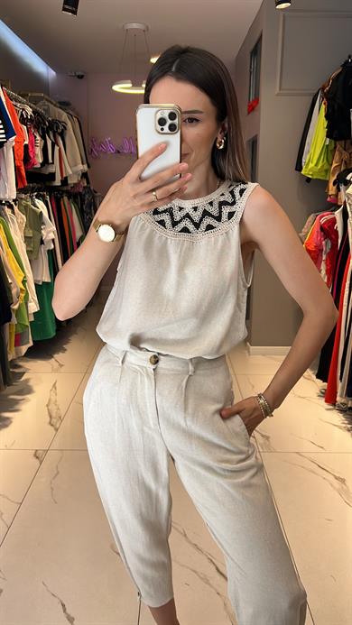 Frc İşleme Detay Keten Takım 