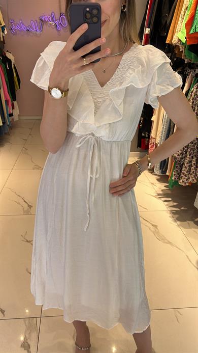 Fsp Düşük Omuz Fırfırlı Elbise